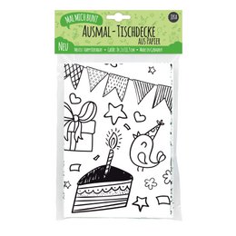 Ausmal-Tischdecke aus Papier - Motiv "Happy Birthday"