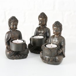 Fyrfadsstage Mahal Buddha polyresin