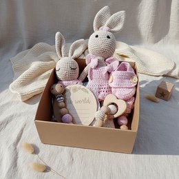 Nuvinokids® 6-delt bomuld Barselsgavesæt Bunny