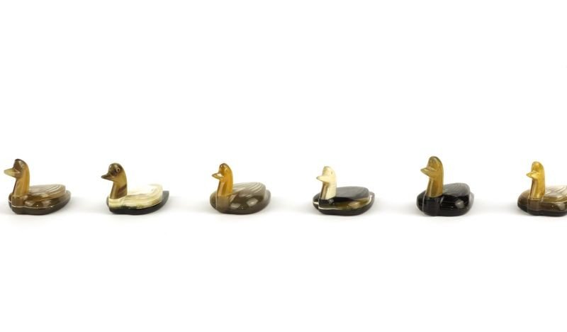 Juego de 6 portacuchillos de pato en cuerno rubio