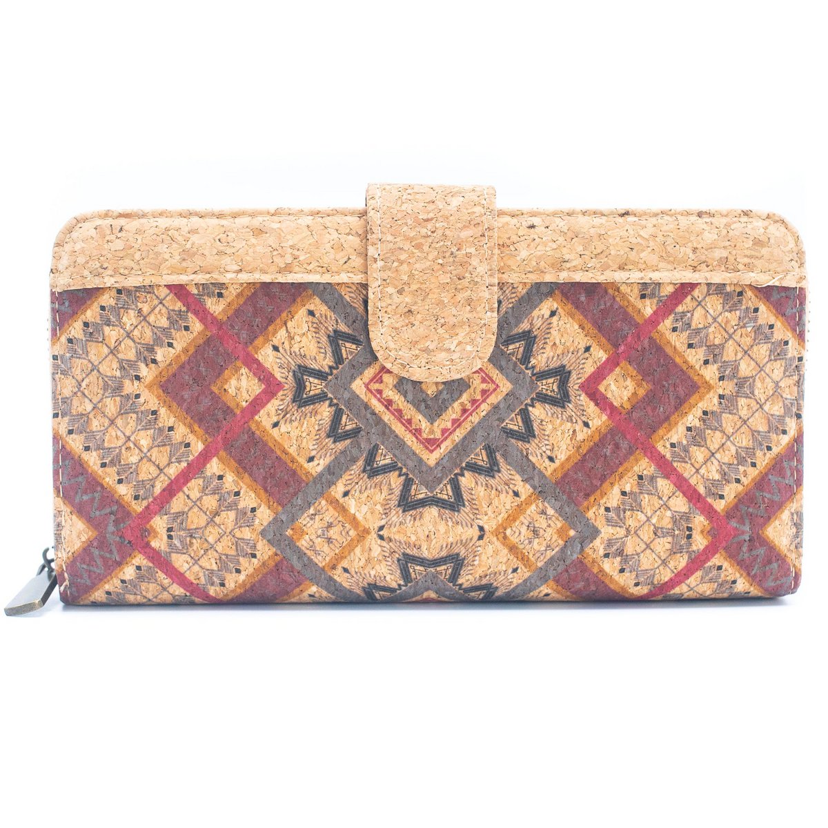 Portfel składany wzór kwiatowy Mandala - Vegan Cork Wallet BAG-2220