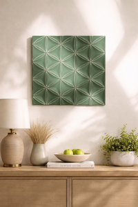 Decoratief wandpaneel met groene diamant – Geometrisch accent