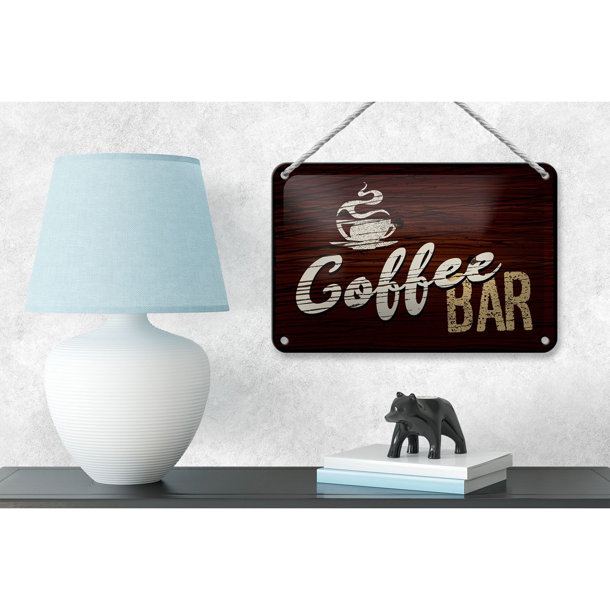 Targa in latta con scritta 18x12 cm Decorazione Bar Caffetteria