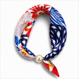 Rood Blauw Bloemenprint One Size
