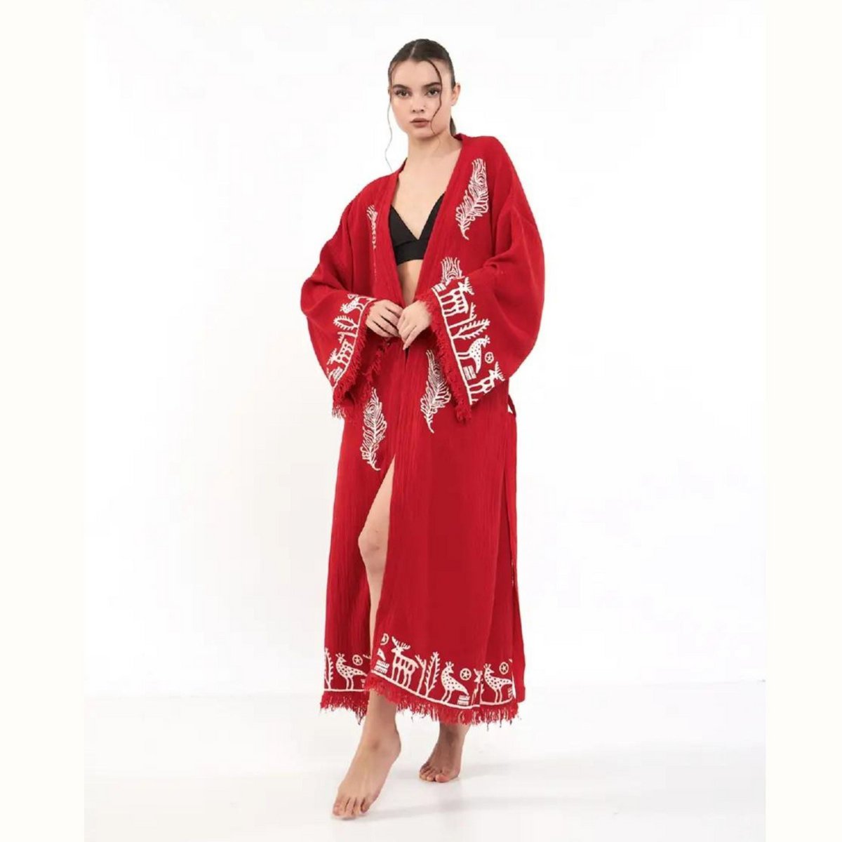 Hitit Kimono Largo-Rojo