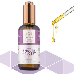 Smooth and glossy Ayurveda hair oil, 100ml, certified natural cosmetics. Contains natural ingredients to nourish and condition hair.