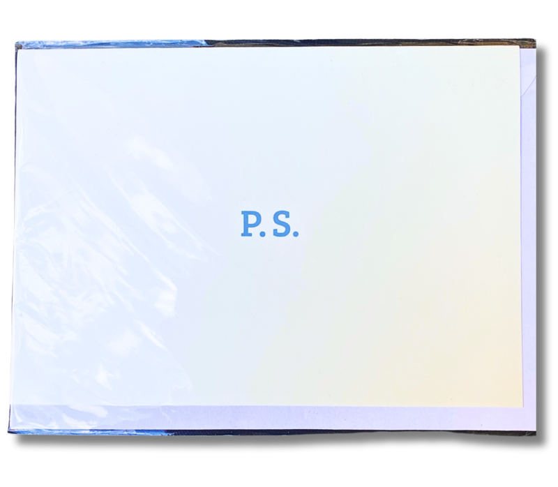 Greeting card P.S. cellophane wrapped with envelope