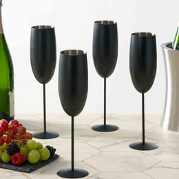 Champagne Flute black matt 4x28.5cl