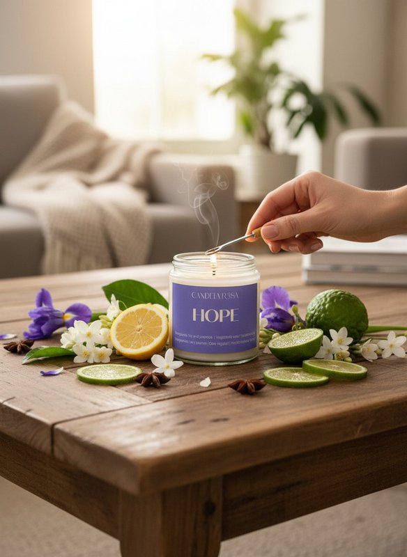 Bergamot, irisblomst og jasmin duftlys - Hope