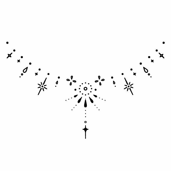 Tatuaje temporal Sioou - El collar de estrellas x5