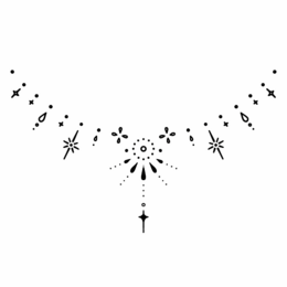 Tatuaje temporal Sioou - El collar de estrellas x5