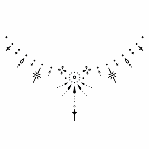 Temporary tattoo Sioou - The necklace of stars x5