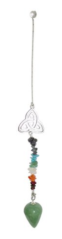 Green Aventurine Pendulum Chakra Triquetra for Meditation