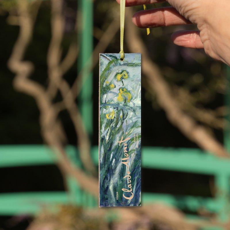 Clematis wooden bookmark - Claude Monet Copy