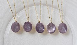 Botanical Mother of Pearl Medallion Necklace