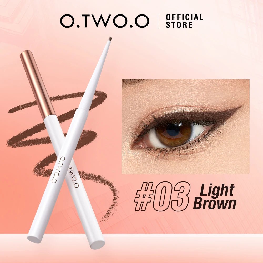O.TWO.O Matita per eyeliner Eyeliner liquido Impermeabile a prova di sbavature Asciugatura rapida Indossabilità per 12 ore Eyeliner nero ultra fine per frecce