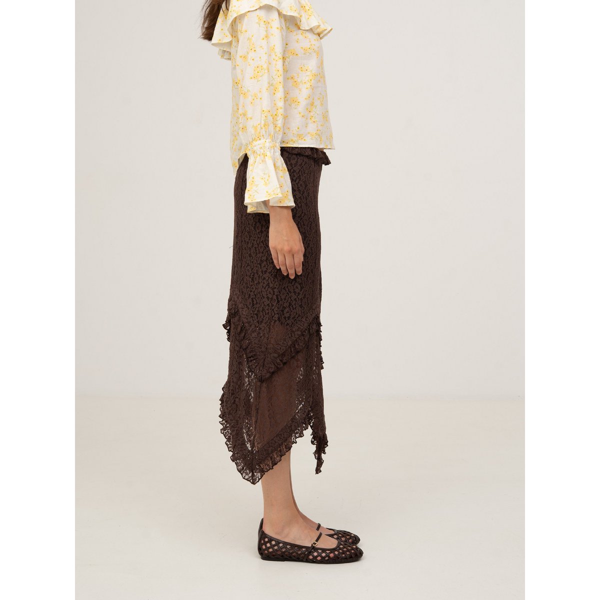 Chocolat Brown Lace Skirt