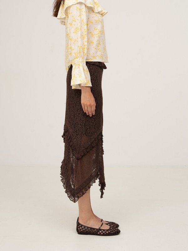 Chocolat Brown Lace Skirt