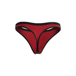 Damskie figi stringi Merino w kolorze czarnym