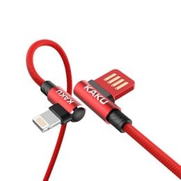 Red lightning fast charging cable with 2.8A charging speed and 1 meter length, suitable for smartphone charging.