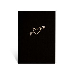 Notesbog "Hjerte", A5, sort/guld, høromslag