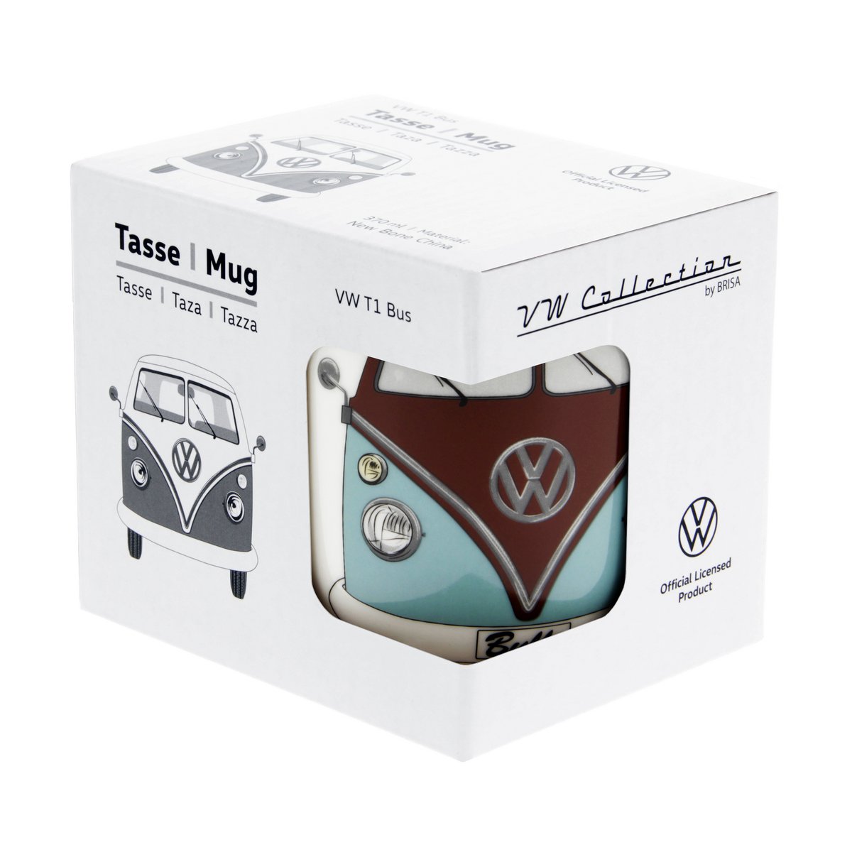 Volkswagen VW T1 Bus Koffiemok 370ml in Geschenkdoos - Voorzijde/Benzine & Bruin