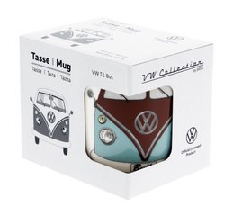 Volkswagen VW T1 Bus Coffee Mug 370ml in Gift Box - Front/Petrol & Brown