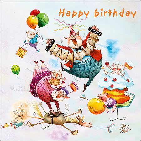 Card folder - Marius van Dokkum, Happy birthday