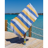 TOWEL TO GO PALERMO Cotton Beach Towel 180x100 cm | Spa Sauna Towel | Blue / Yellow | with Gift Box