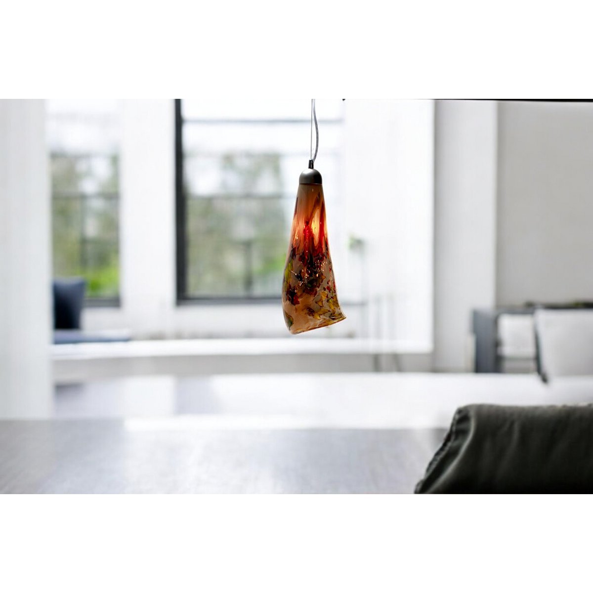 Hanglamp Linea Multicolor Lang | Glass Pendant | Design Hanglamp