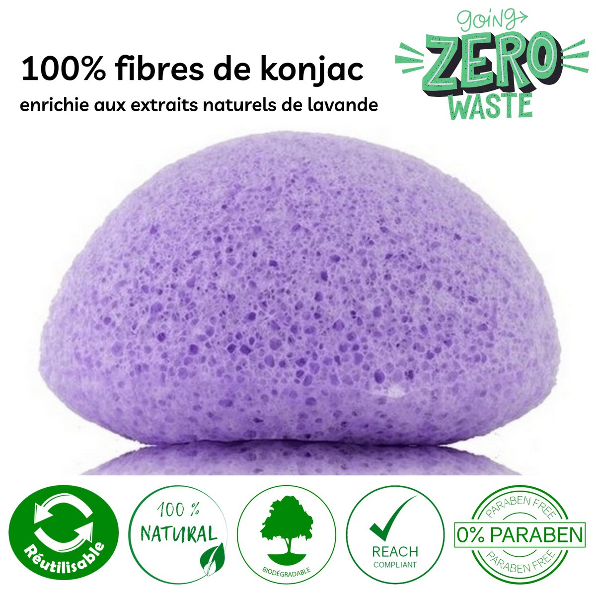 Zero waste konjac natural face in lavender
