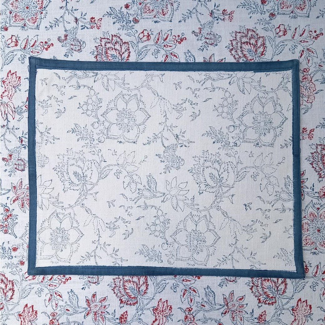 Placemat 'Flower' Blue