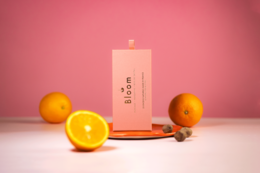 Natural incense sticks in mandarin scent, packaged in a simple, elegant box.