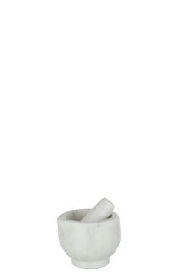 J-Line mortar + pestle Marble - stone - white