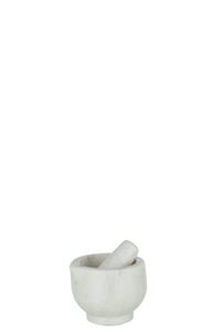 J-Line mortar + pestle Marble - stone - white