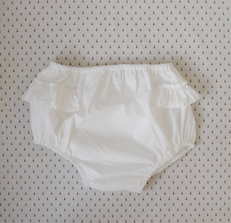Bloomer in cotone con volant - Bianco classico
