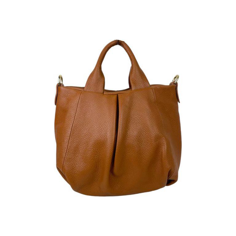 Italian Leather Bag for Women with 2 Handles and Zipper 57883