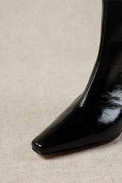 CRANE NOIR – Bottes à talons en cuir Venice haut de gamme