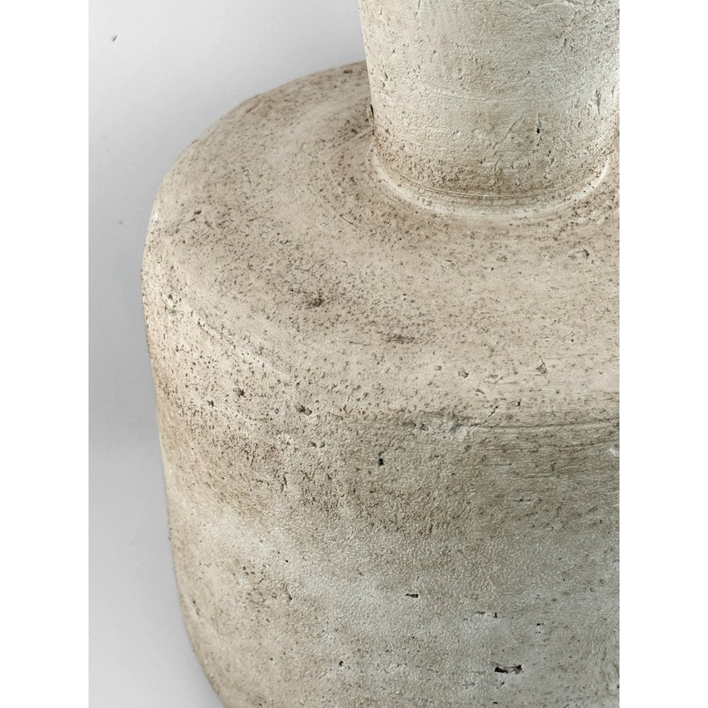 Steingutvase beige