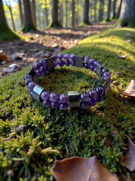 Damenarmband Amethyst 6 mm mit Hämatit
