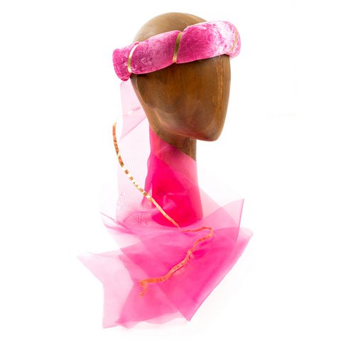 SCHAUMSTOFF-PRINZESSIN-STIRNBAND KROWN VELVET PINK - ST440