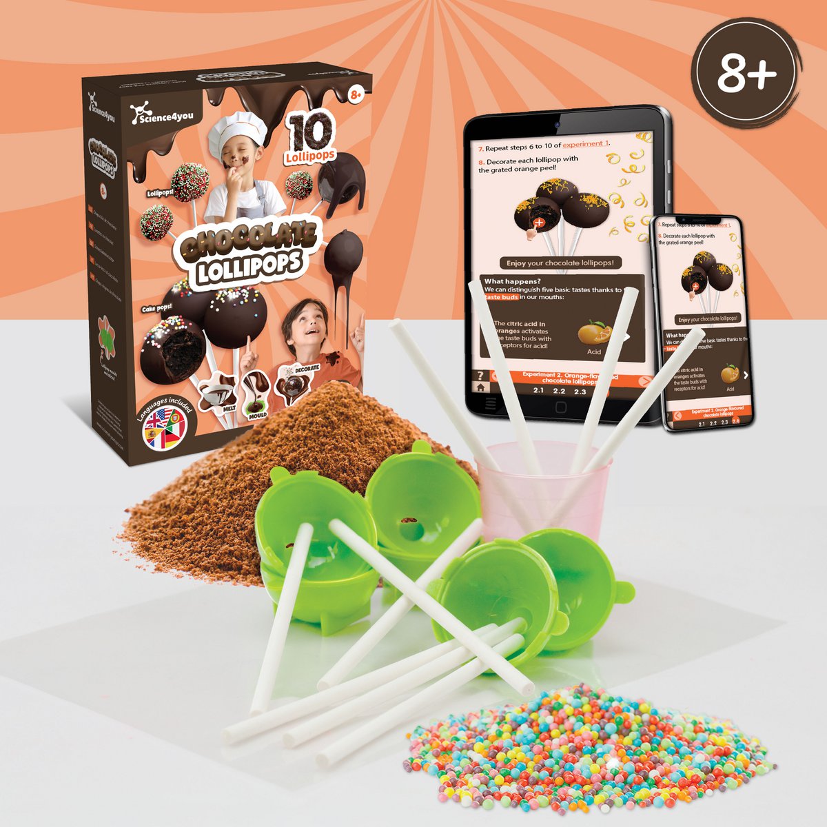 Zestaw czekolady Lollipops - zabawka edukacyjna dla dzieci (7 języków)
