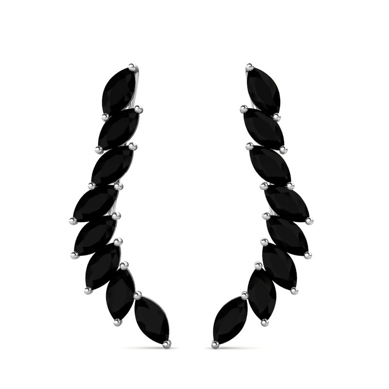 Clematis earrings - Silver and Black