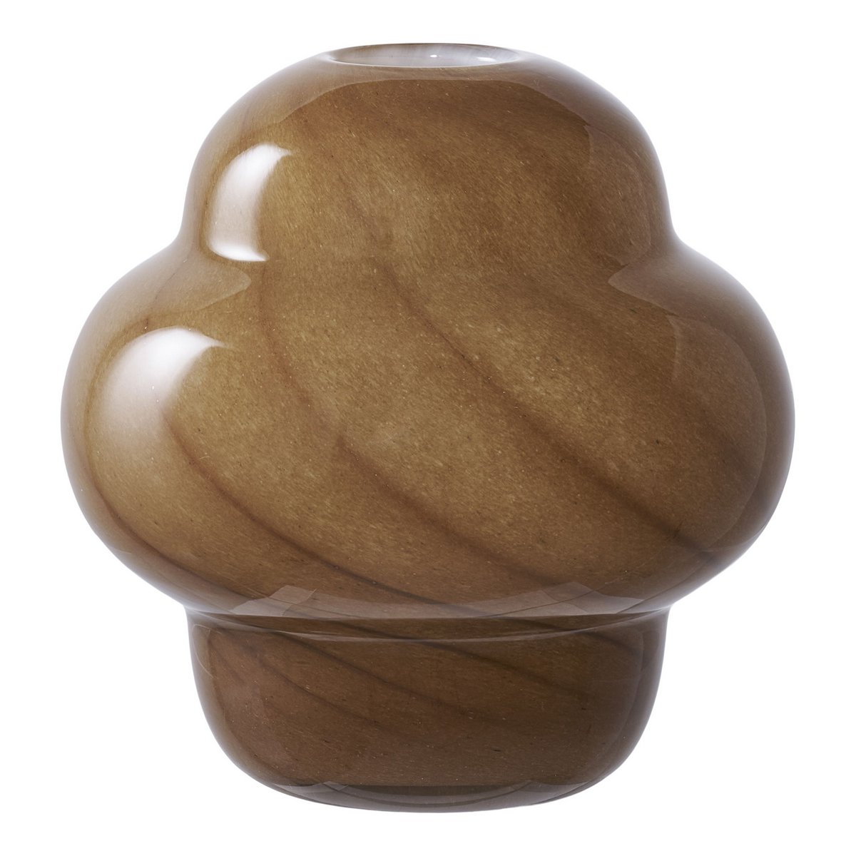 Vase - Brown, Glass, Ø16.5x17 cm