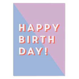Verjaardagskaart “Happy Birthday” – moderne ansichtkaart met neon