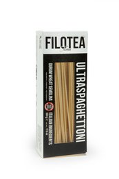 A box of ULTRA SPAGHETTONI pasta, a thick spaghetti-style pasta product. The box is made of cardboard and has the product name printed on it in large text.