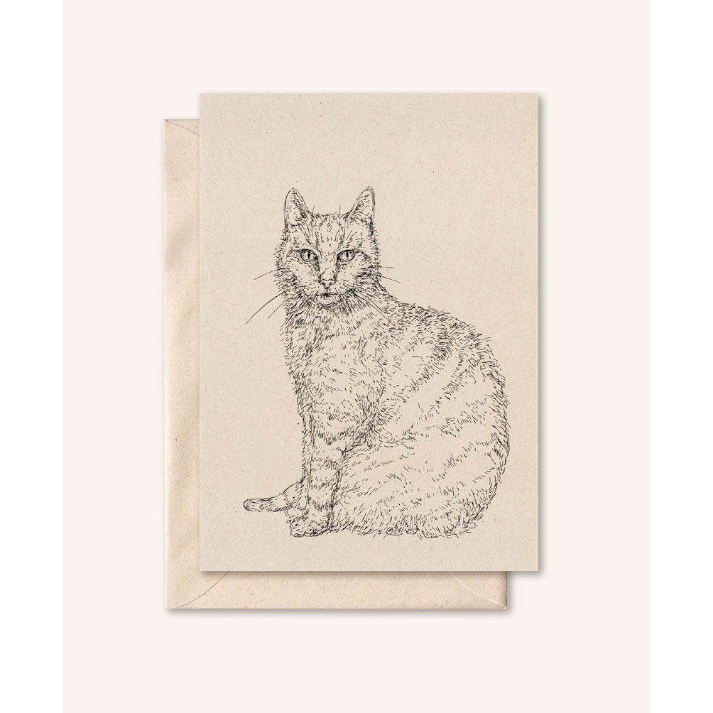 Carte + enveloppe durable | chat | fleur de sureau