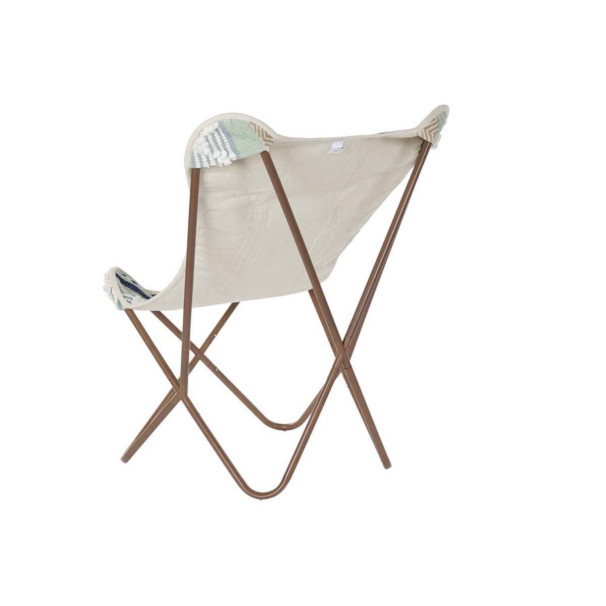 SILLON ALGODON HIERRO 74X65X90 MARIPOSA BLANCO LD193920