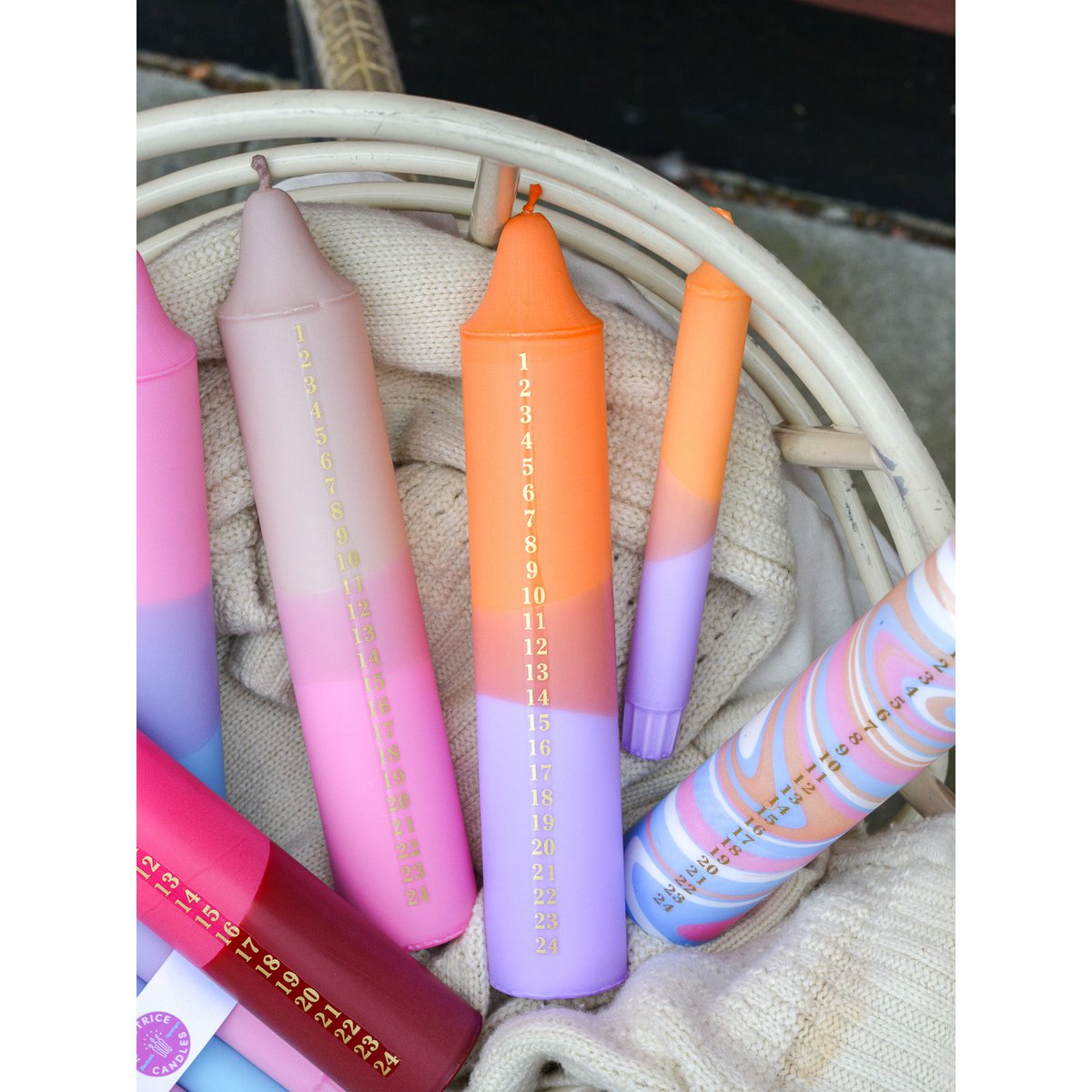 Kalenderlichter Beige & Pink