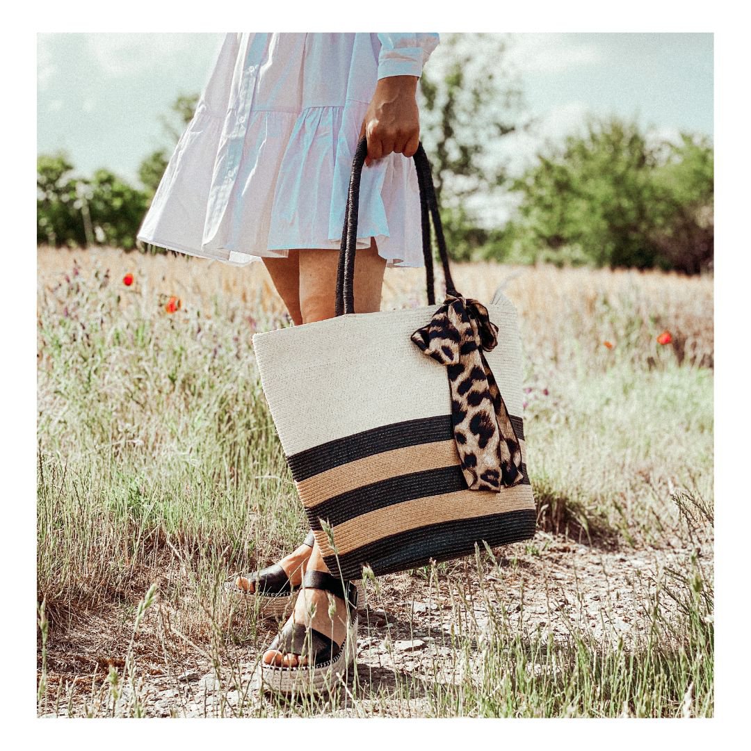 Bolso shopper de paja "Leo"